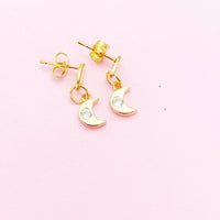 Gold Moon Stud Earrings, N4149