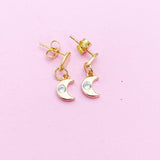Gold Moon Stud Earrings, N4149
