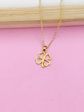 Gold Clover Charm Necklace, Shamrock St Patrick's Day Gifts Idea Personalized Customized Made to Order N2589