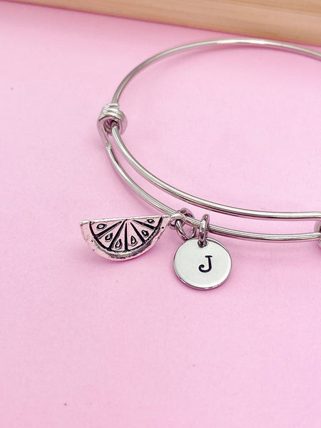 Lemon Bracelet, Silver Orange Fruit Charm Bracelet, Daughter Birthday Mother's Day Gifts Ideas Personalized Customized N162C