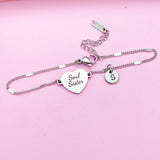 Silver Soul Sister Charm Bracelet, Stainless Steel Soul Sister Bracelet Personalize Customize Jewelry D291