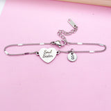 Silver Soul Sister Charm Bracelet, Stainless Steel Soul Sister Bracelet Personalize Customize Jewelry D291