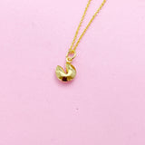 Gold Fortune Cookie Charm Necklace, N3105