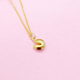 Gold Fortune Cookie Charm Necklace, N3105