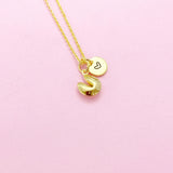 Gold Fortune Cookie Necklace, AN3105