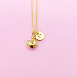 Gold Fortune Cookie Necklace, AN3105