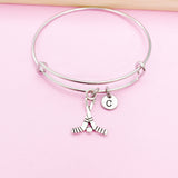 Silver Hockey Sticks Charm Bracelet, BN156