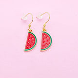 Gold Red Watermelon Charm Earrings Everyday Gifts Ideas Personalized Customized Made to Order Jewelry, AN2970