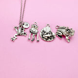 Silver Frog Necklace, Personized Charm Necklace, AN5034