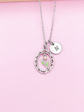 Silver Tulip Flower Charm Necklace Spring Birthday Mother's Day Gifts Ideas Personalized Customized Made to Order, N2033