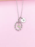 Silver Tulip Flower Charm Necklace Spring Birthday Mother's Day Gifts Ideas Personalized Customized Made to Order, N2033