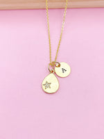 Star Necklace, Gold Teardrop Star Charm Spring Birthday Mother's Day Gifts Ideas Personalized Customized Made to Order N3562