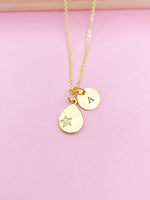 Star Necklace, Gold Teardrop Star Charm Spring Birthday Mother's Day Gifts Ideas Personalized Customized Made to Order N3562