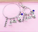 Crime Scene Investigation Bangle or Keychain, DNA, Microscope, Camera, Forensic Science Specialist, Scientist Gift, N4759
