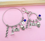 Crime Scene Investigation Bangle or Keychain, DNA, Microscope, Camera, Forensic Science Specialist, Scientist Gift, N4759