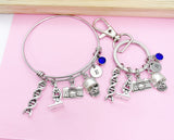 Crime Scene Investigation Bangle or Keychain, DNA, Microscope, Camera, Forensic Science Specialist, Scientist Gift, N4759
