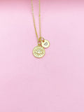 Gold Evil Eye Initial Necklace, Personalized Protective Charm, N3561