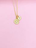 Gold Evil Eye Initial Necklace, Personalized Protective Charm, N3561