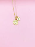 Gold Evil Eye Initial Necklace, Personalized Protective Charm, N3561