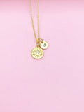 Gold Evil Eye Initial Necklace, Personalized Protective Charm, N3561