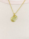 Gold Evil Eye Initial Necklace, Personalized Protective Charm, N3561