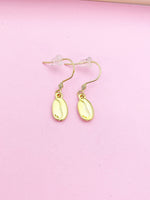 Gold Coffee Bean Earrings Birthday Wedding Bridesmaid Mother's Day Gifts Ideas Personalized Customized Made to Order, N50C