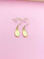 Gold Coffee Bean Earrings Birthday Wedding Bridesmaid Mother's Day Gifts Ideas Personalized Customized Made to Order, N50C