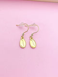 Gold Coffee Bean Earrings Birthday Wedding Bridesmaid Mother's Day Gifts Ideas Personalized Customized Made to Order, N50C