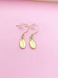 Gold Coffee Bean Earrings Birthday Wedding Bridesmaid Mother's Day Gifts Ideas Personalized Customized Made to Order, N50C