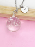 Silver Dandelion Charm Necklace, Wish Birthday Mother's Day Gifts Ideas Personalized Customized Made to Order, AN200
