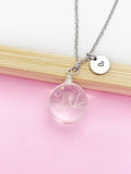 Silver Dandelion Charm Necklace, Wish Birthday Mother's Day Gifts Ideas Personalized Customized Made to Order, AN200