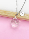 Silver Dandelion Charm Necklace, Wish Birthday Mother's Day Gifts Ideas Personalized Customized Made to Order, AN200