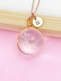 Rose Gold Dandelion Charm Wish Necklace Birthday Mother's Day Gifts Ideas Personalized Customized Made to Order, BN200