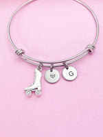 Silver Skate Charm Bracelet Teens Birthday Mother's Day Gifts Ideas Personalized Customized Made to Order, N4959A