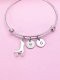 Silver Skate Charm Bracelet Teens Birthday Mother's Day Gifts Ideas Personalized Customized Made to Order, N4959A