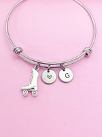 Silver Skate Charm Bracelet Teens Birthday Mother's Day Gifts Ideas Personalized Customized Made to Order, N4959A