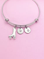 Silver Skate Charm Bracelet Teens Birthday Mother's Day Gifts Ideas Personalized Customized Made to Order, N4959A