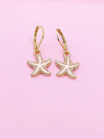 Gold Starfish Earrings, Nautical Earrings, N3190