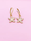Gold Starfish Earrings, Nautical Earrings, N3190