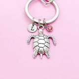 Turtle Charm Keychain, Sea Turtle Love Pet Travel Gifts Ideas, Personalized Made to Order Jewelry, N5567