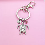 Turtle Charm Keychain, Sea Turtle Love Pet Travel Gifts Ideas, Personalized Made to Order Jewelry, N5567