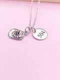 Firefighter Helmet Badge Necklace, Personalized Number Charm