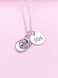 Firefighter Helmet Badge Necklace, Personalized Number Charm