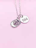 Firefighter Helmet Badge Necklace, Personalized Number Charm