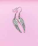 Silver Guardian Angel Wing Charm Earrings Guardian Angel Gift Ideas Personalized Customized Made to Order Jewelry, N1465