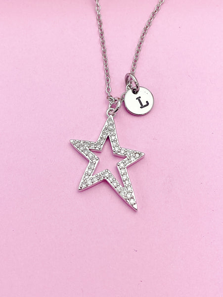 Silver North Star Charm Necklace Graduation Birthday Mother's Day Gifts Ideas Personalized Customized Made to Order, AN2978