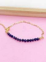 Lapis Lazuli Bracelet Natural Gemstone Jewelry, N4066