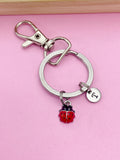 Gold or Silver TINY Red Ladybug Charm Keychain Everyday Gifts Ideas Personalized Customized Made to Order Jewelry, CN4555
