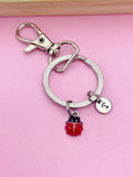 Gold or Silver TINY Red Ladybug Charm Keychain Everyday Gifts Ideas Personalized Customized Made to Order Jewelry, CN4555