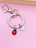 Gold or Silver TINY Red Ladybug Charm Keychain Everyday Gifts Ideas Personalized Customized Made to Order Jewelry, CN4555